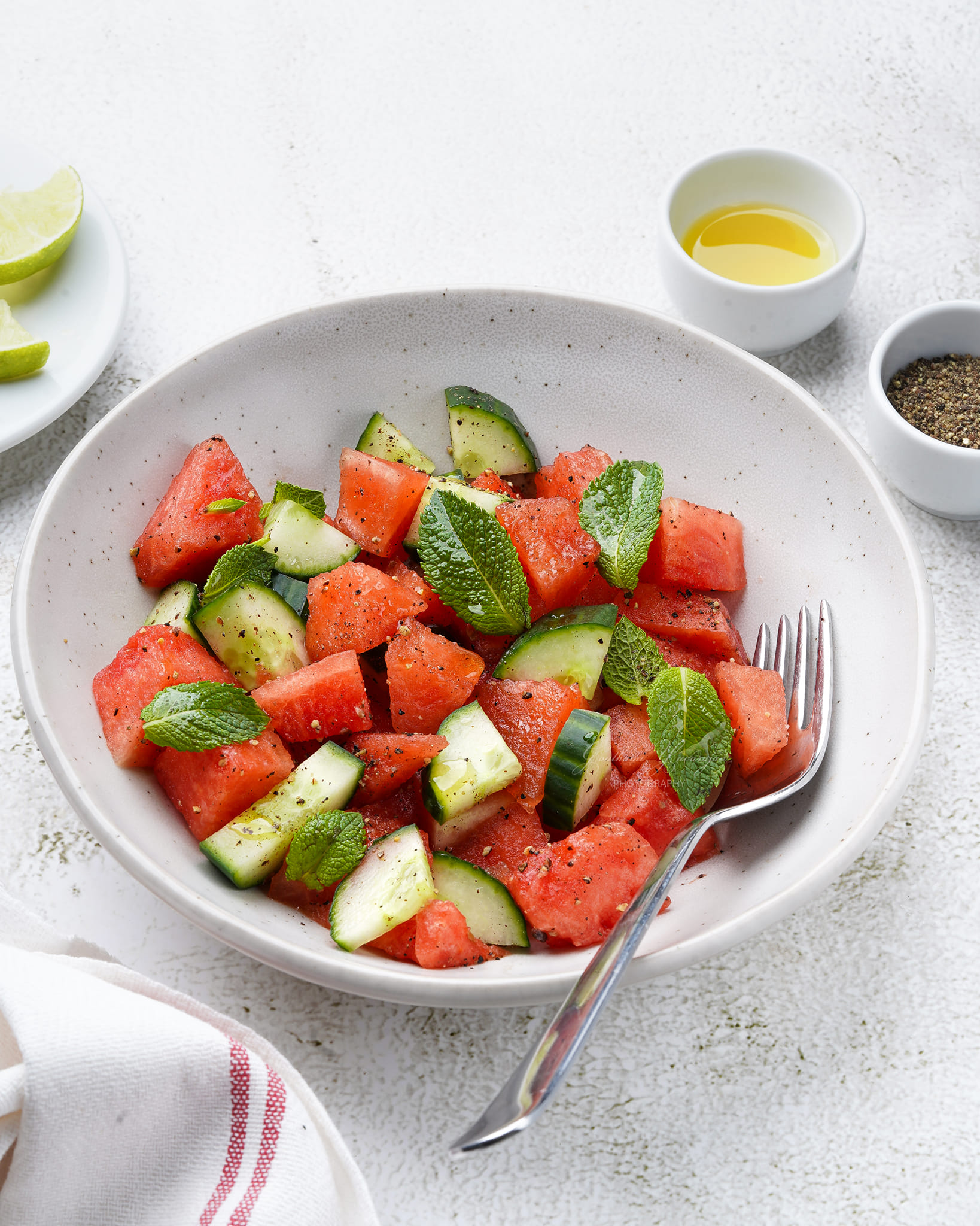 Watermelon salad with mint